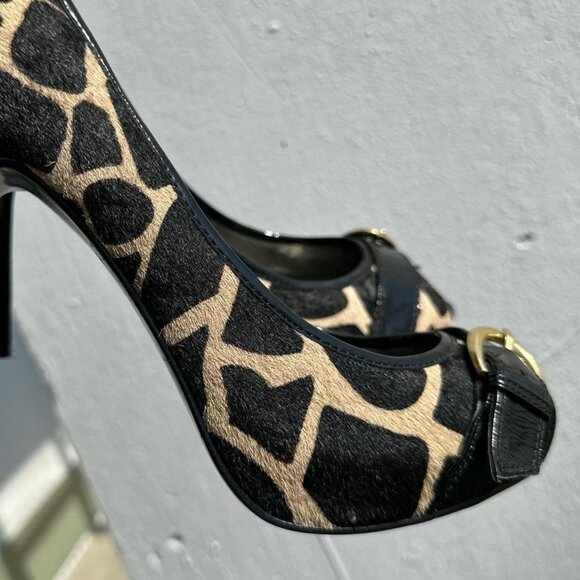 2000s Giraffe print peep toe heels - Picture 8 of 8